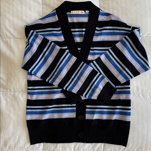 Marni x Uniqlo Size XXS Merino Wool Blend Striped Oversized Cardigan Sweater